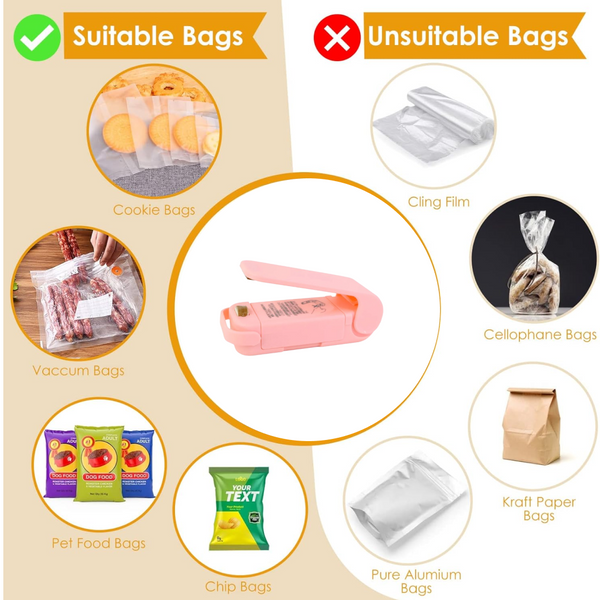 Mini Plastic Bag Sealer – Portable Heat Sealing Machine (Battery Operated / 1 Pc) view 2