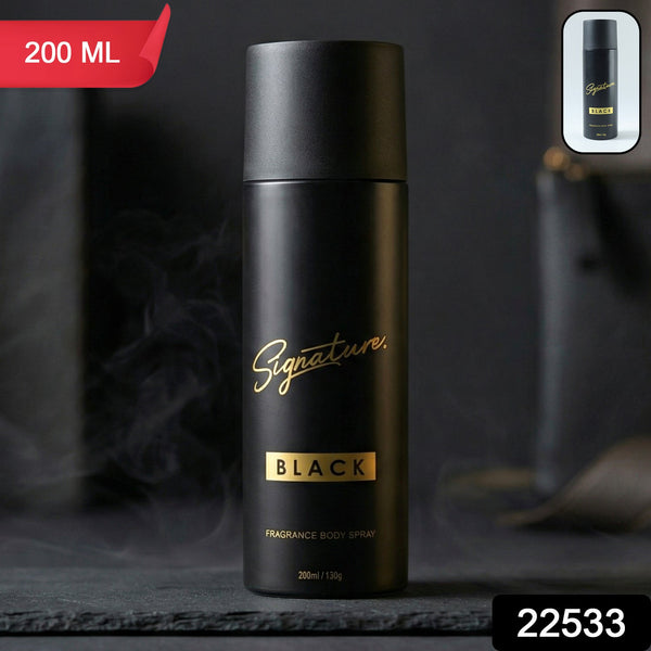 Signature premium black fragrance body spray 200 ml bottle view 2