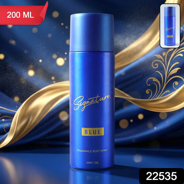 Signature premium blue fragrance body spray 200 ml bottle view 2