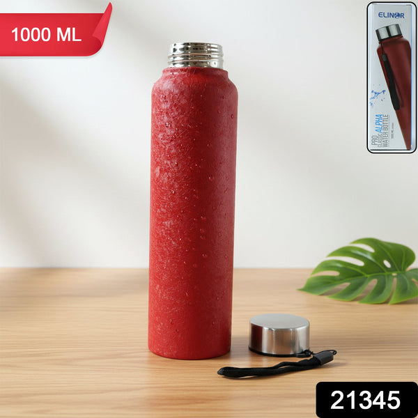 Alpha Pro Classic Red 1000ml Stainless Steel Hydration Bottle view 2