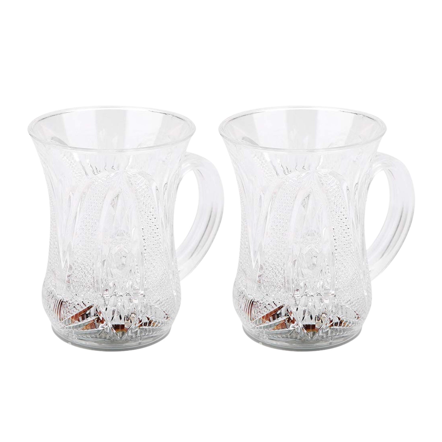 LED Light-Up Party Cups - Flashing Water-Activated Drinking Glasses Handle (2-Piece)