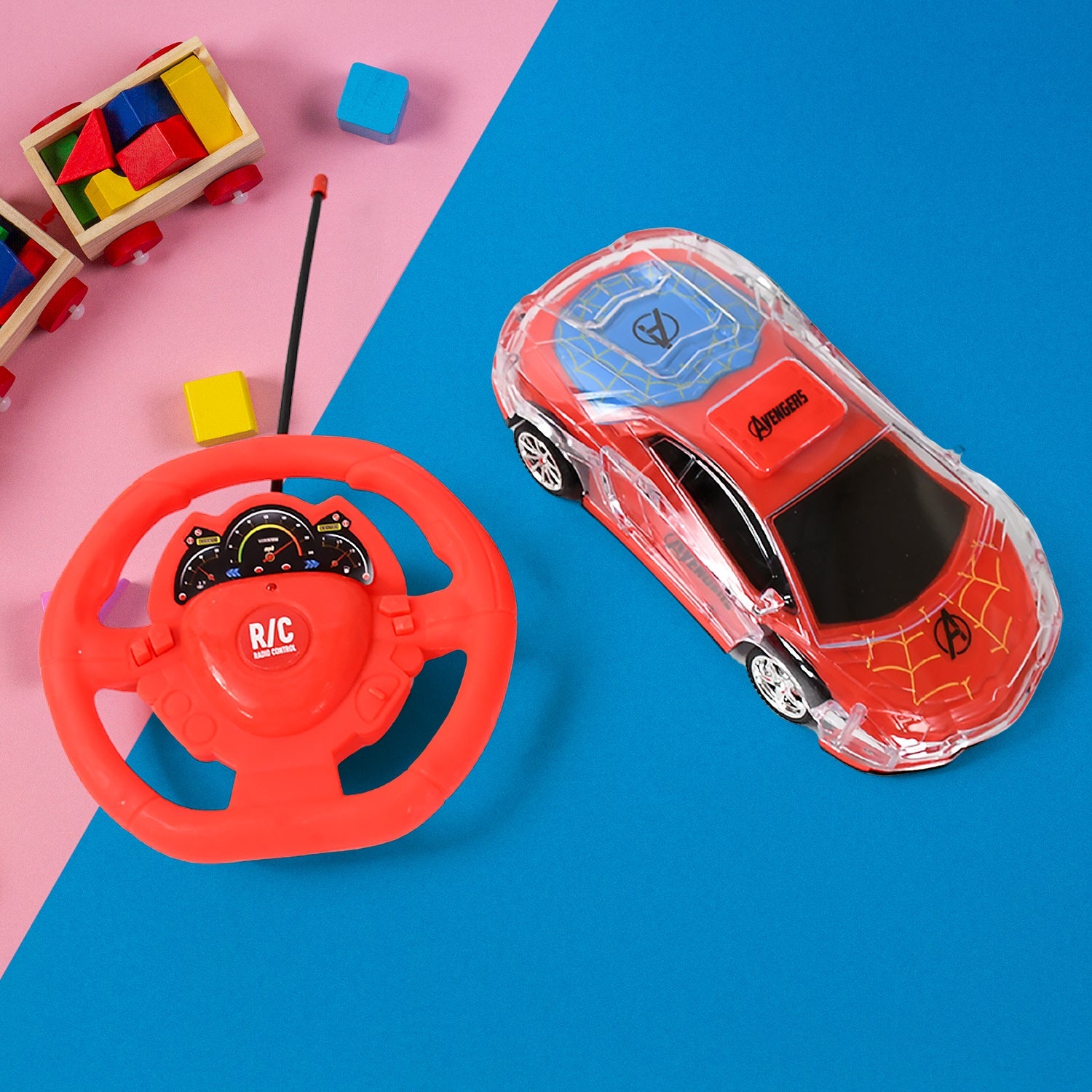 Plastic RC Racing Car – 2-Way Control with Handle Remote & Rechargeable Battery