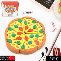 3D Pizza Slices Eraser Set – Fancy & Colorful Stationery for Kids & Gifts (7 slice)