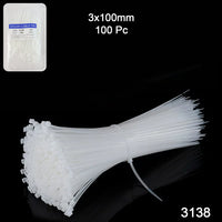 3×100 MM Nylon Self-Locking Cable Ties – Heavy Duty Zip Wire Tie (100 Pc)