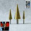 3X Large HSS Steel Step Cone Drill Titanium Bit Set Hole Cutter (4-32, 4-20, 4-12mm)