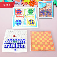 13 in 1 Family Board Game Chess,  Space Venture, Steeplechase Set for Kids