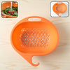 Multipurpose plastic kitchen strainer bowl with hook handle