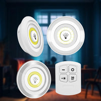 LED Light Under Closet Battery Powered Closet Wall Lamp with Remote, Set of 3