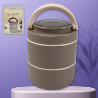 Ganesh Stack 2-Layer Stainless Steel Leak-Proof Lunch Box for Office, School, Picnic