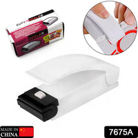 Compact plastic bag sealer, ideal for household use, portable and easy to operate.