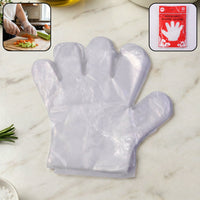 ClearGuard Disposable Transparent Plastic Gloves | Food-Safe Cooking & Baking Mitts (100 Piece Pack)