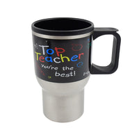 Stainless Steel Insulated Travel Mug - Double-Walled Vacuum Cup Lid & Handle, Tumbler