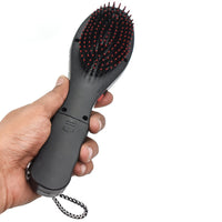 Electric vibrating massager comb for hair with brush.