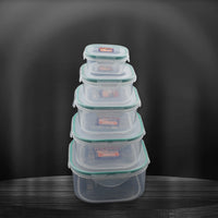 Kitchen storage containers set, snap-seal, 5 pieces.