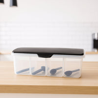 Kitchen Multipurpose Air-tight 4 Sections Storage Containers / Masala Box (1 Set)