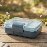 3 Compartment Snacky Lunch Box Set With 2 In 1 Spoon (1 Set)