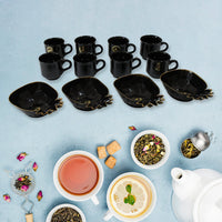 Pine Junction Ceramic Tea / cups / Mug Set Pineapple Shape Serving Bowl (12 Pcs set)