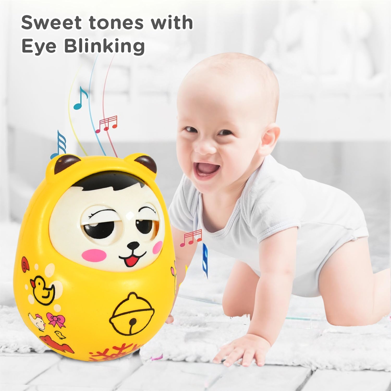 Musical Roly Poly Toy for Babies – Push & Shake Wobbling Doll
