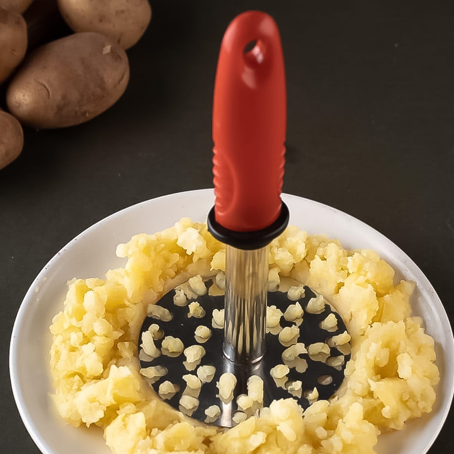 High Grade Stainless Steel Potato Pav Bhaji Masher with Plastic Handle (1 Pc)