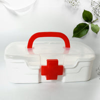 Portable Medical Storage Box with Handle & Transparent Lid (1 Pc)