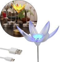 Lotus Flower Lamp with Music, Touch Open and Close, USB Rechargeable (1 Pc)