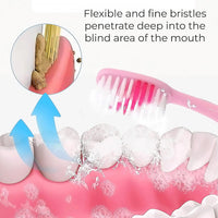 2-in-1 Tooth Brush Tongue Scraper, Soft Bristle & Long Handle (8Pcs) Soft Toothbrush