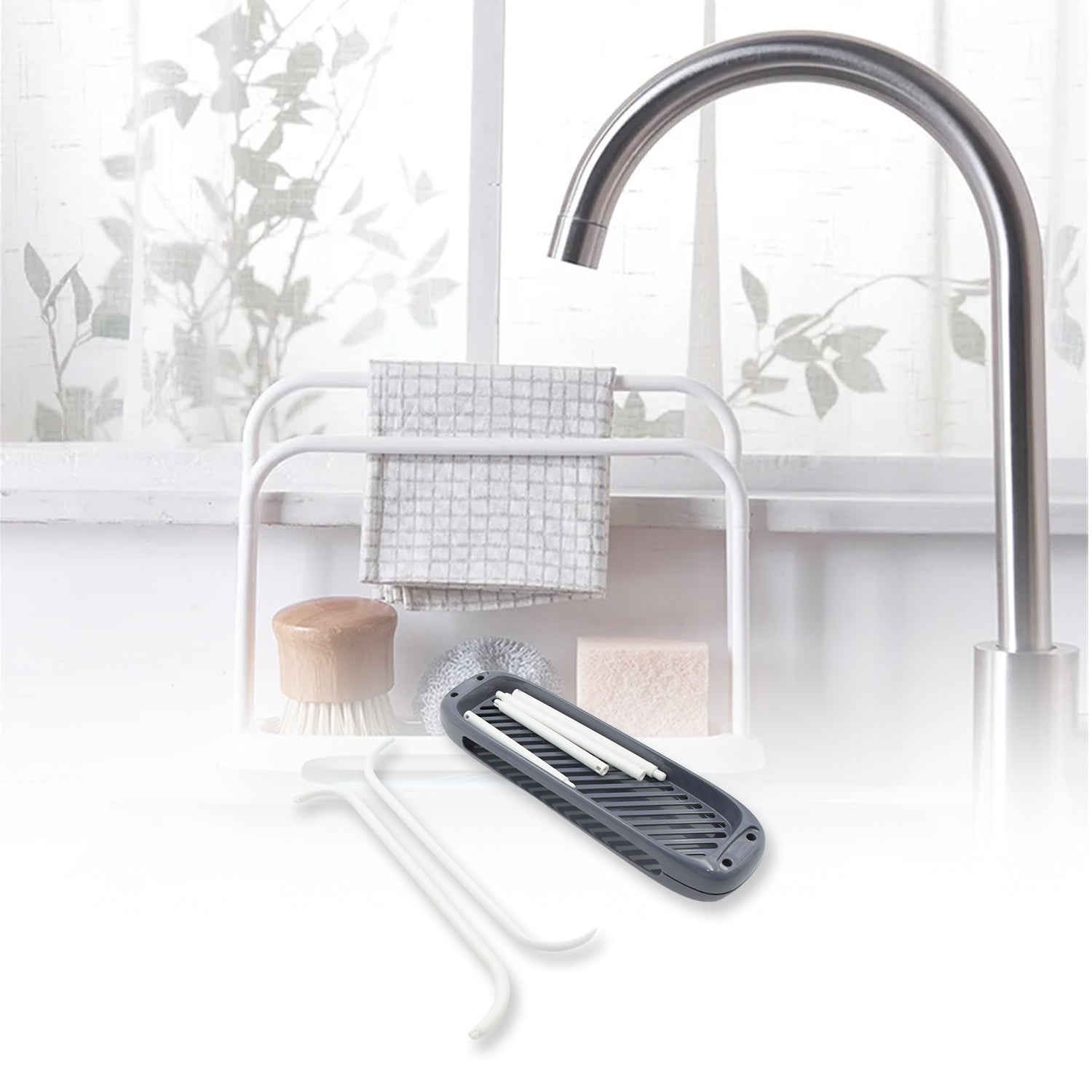 Kitchen Storage Rack for Dish Towels & Cloths (1 Pc, Organizer)