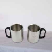 Double Wall Stainless Steel 500ml Vacuum Flask Gift Set with Two Cups (3 Pcs)