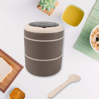 Ganesh Stack 2-Layer Stainless Steel Leak-Proof Lunch Box for Office, School, Picnic