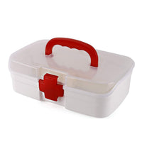 3-Compartment First Aid Box – Portable Medicine Storage with Tray & Clear Lid