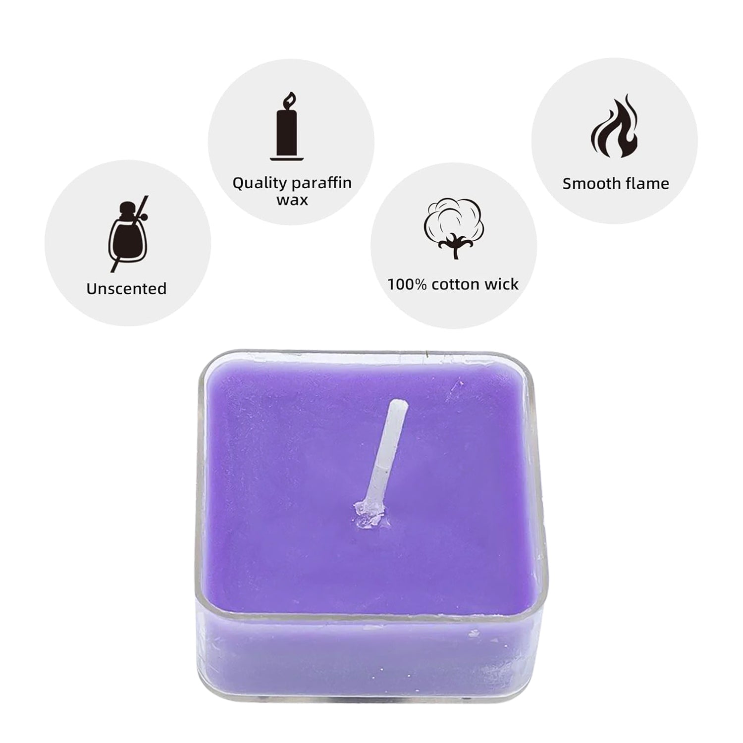 Smokeless Scented Acrylic Lavender Tealight Candles | Scented Acrylic Tealight Candle Set of 1 for Home Decoration and Celebrations | Long Burning Time Candle, Diwali (1 Pc / Mix Color)