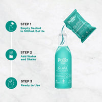Pollic Kadam Concentrated Glass & Mirror Cleaner Refill Kit Reusable Spray Bottle