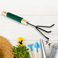 Gardening Tools Hand Cultivator Trowel Heavy Duty Wooden Handle 3 Pc