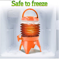 Collapsible Beverage Container with Tap Cold Drink Dispenser 3.5L Multicolor