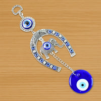 Handcrafted Evil Eye Wall Hanging with Beads & Tinkling Chime