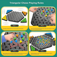 Strategic Triangle Color Matching Puzzle Board Game for Kids & Family