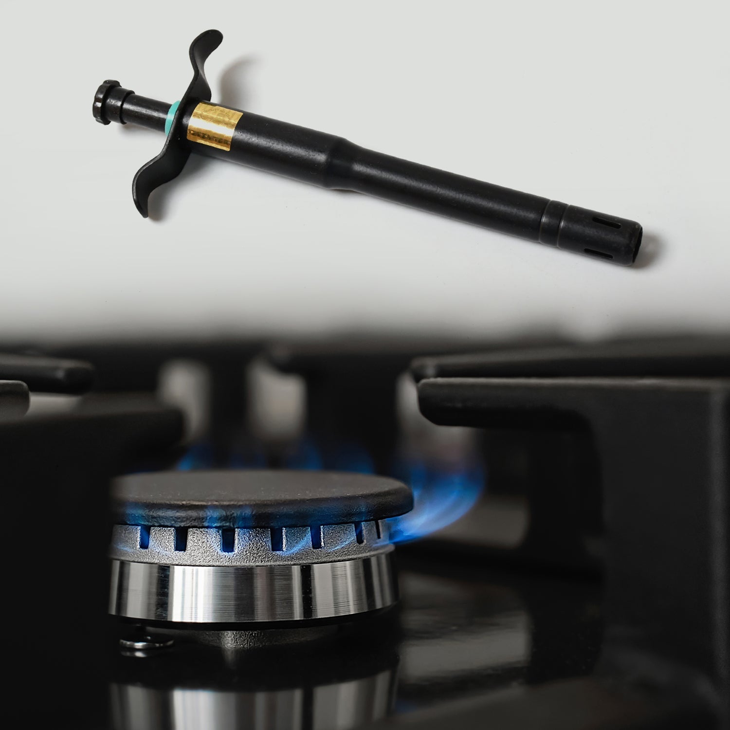 Stainless Steel Black Gas Lighter for Gas Stove, Long Lasting (1 Pc)