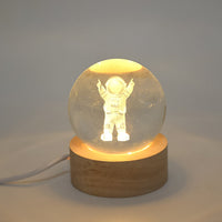 Moon 3D Crystal Ball Lamps with Base For Bedroom 3D Lamps (1 Pc)
