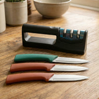Multipurpose Kitchen Knife Set with Knife Sharpener (3 Pc Knife With Sharpener)
