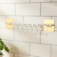 Wall Mounted Adhesive Kitchen Utility Hook Rack (1 Set)