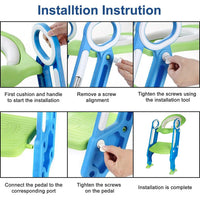 Potty training seat with foldable ladder