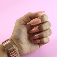 Elegant Nude Glossy Artificial Nail Tips fake nails (24 Pc Set)