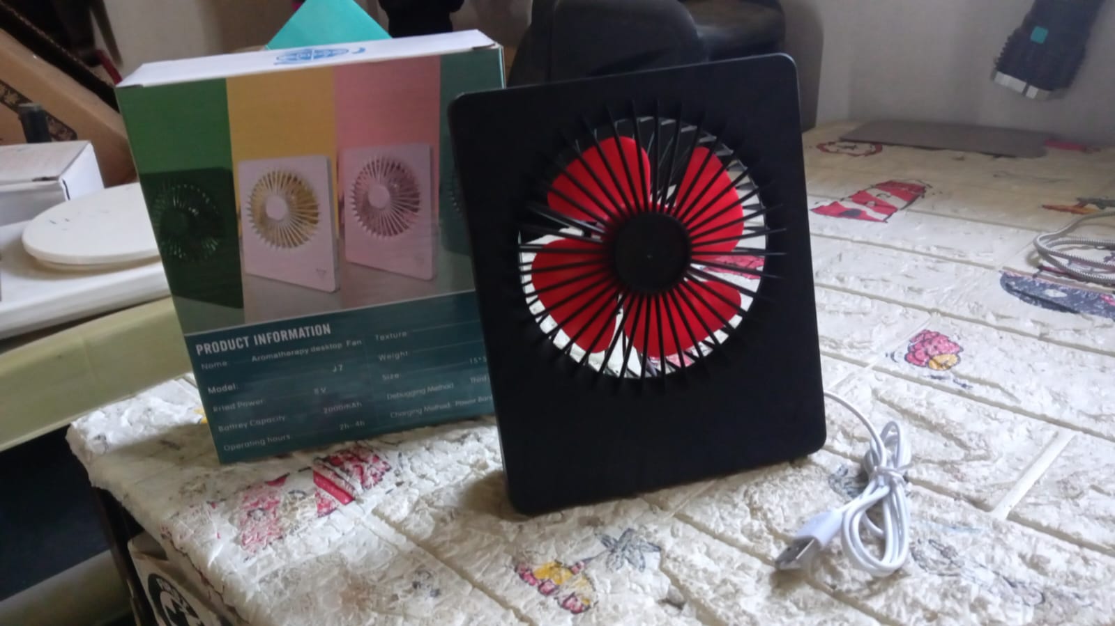 Portable Desk Fan – 1 Speed Setting, Personal Table Fan for Office (1 Pc)