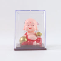 Solar Power Moving Head Buddha Statue Car Ornament (1 Pc / Mix Color)