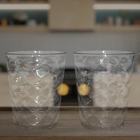 Apex Pyramid Design Unbreakable Plastic Glass – 300 ML