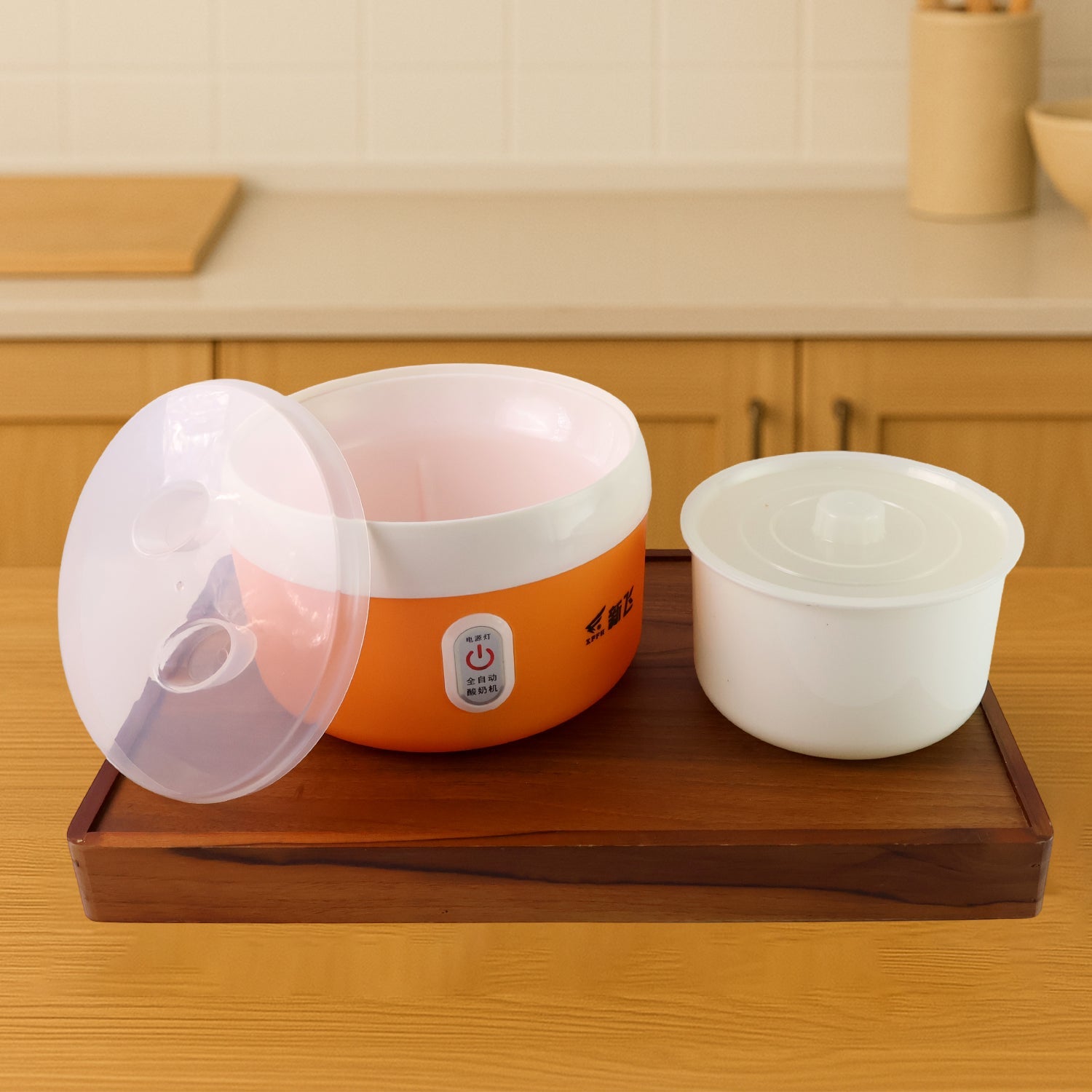 Orange ELECTRONIC YOGURT MAKER, AUTOMATIC YOGURT MAKER MACHINE 1L