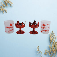 Tealight Holder Stylishly Shaped Candle Diya Stand (2 Pc / Mix Design)