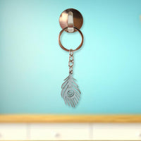 Elegant Cutout Peacock Feather Keychain