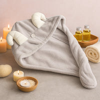 Cute Animal Ear Hooded Hair Drying Towel Wrap (1 Pc)