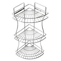 Corner storage rack with shelves